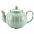 Teiera in ceramica 1.20 L verde salvia con coperchio - stile classico