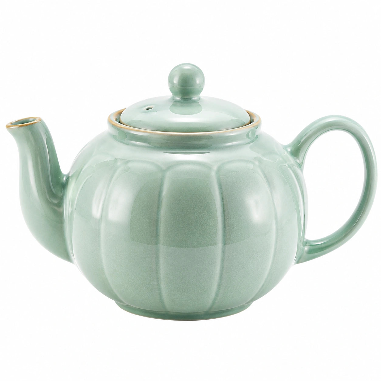 Teiera in ceramica 1.20 L verde salvia con coperchio - stile classico