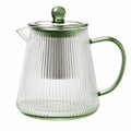 Teiera 1.20 L in vetro trasparente verde con filtro - per infusi