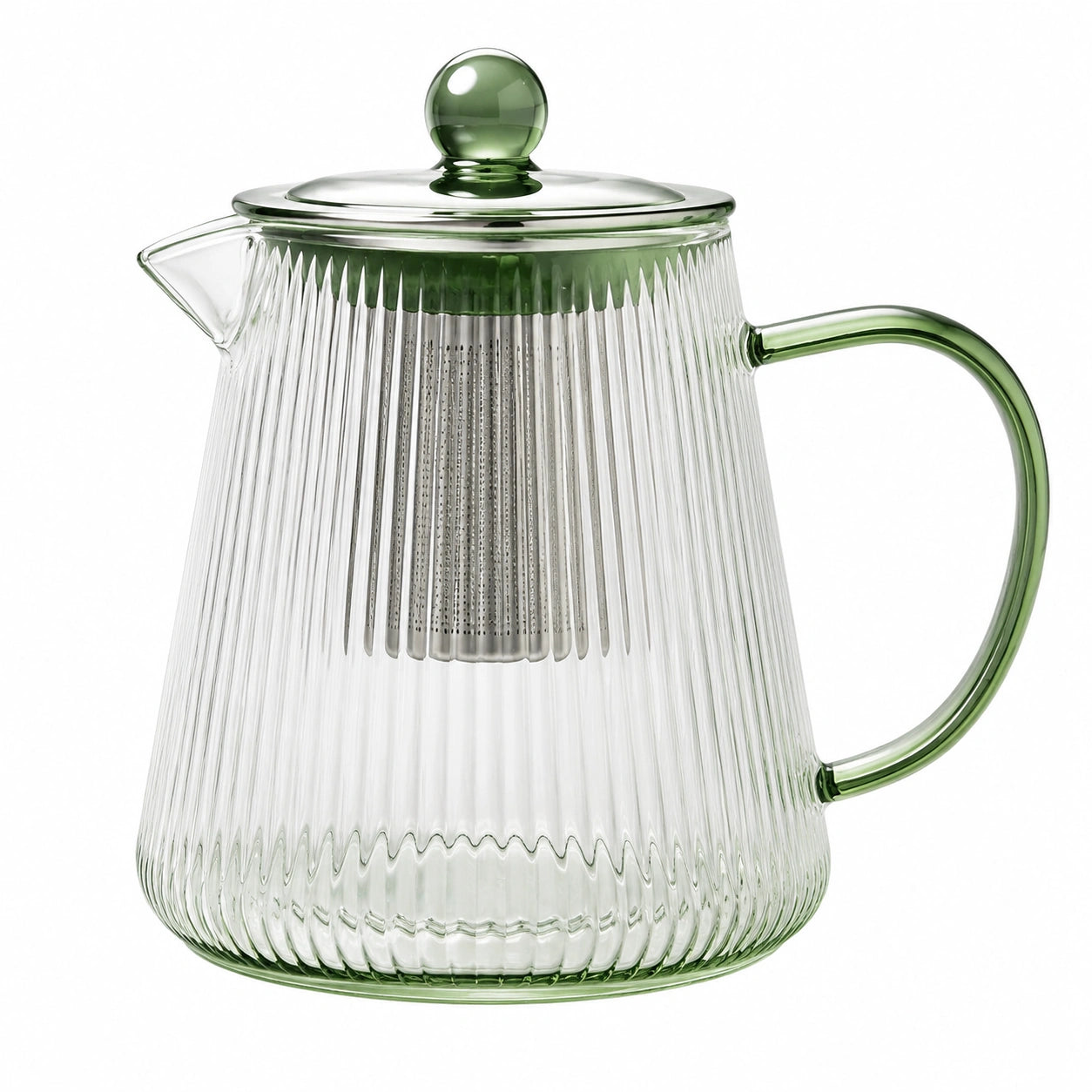 Teiera 1.20 L in vetro trasparente verde con filtro - per infusi
