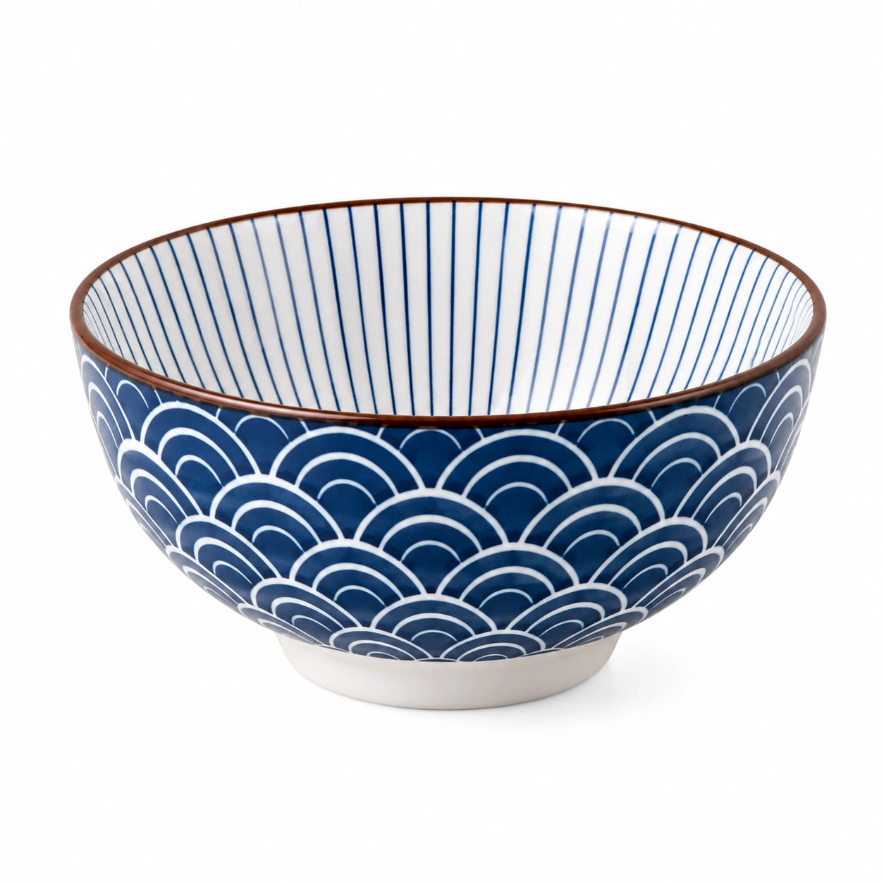 Ciotola in ceramica 16 cm blu e bianca decorativa per servire
