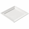 Piatto quadrato 20 x 20 cm in porcellana bianca con bordo perlato per antipasti