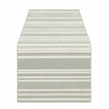 Runner da tavola 180 x 40 cm in tessuto verde salvia e avorio - motivo geometrico tessuto
