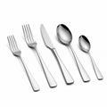 Set posate 5 pezzi in acciaio inox argento con finitura lucida per tavola