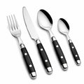 Set di posate 4 pezzi in acciaio inossidabile nero - stile moderno per tavola