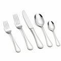 Set posate 5 pezzi 22 cm in acciaio inox argento stile classico