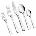 Set posate 5 pezzi in acciaio inox argento lucido per tavola