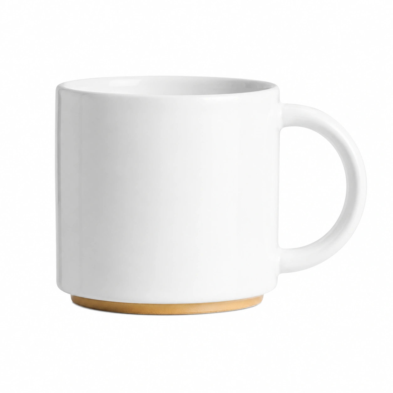 Tazza in ceramica 350 ml bianca con base dorata - stile minimalista per bevande calde
