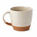 Tazza 400 ml in ceramica avorio e terracotta - manico arrotondato