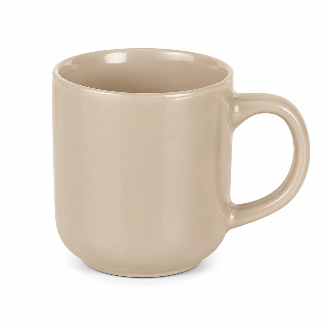 Tazza in ceramica 350 ml beige lucida con manico - stile minimalista