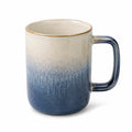 Tazza in ceramica 400 ml beige e blu con finitura sfumata
